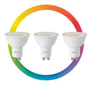 3 focos LED dicroicos Wi-Fi RGB+W multicolor de 5 W