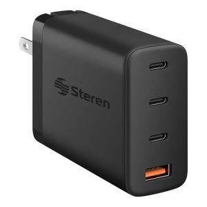 Cargador GaN cuádruple Quick Charge y Power Delivery 100 W