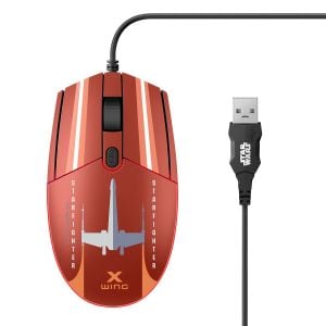 Mouse USB 800 / 1200 / 1600 DPI con luz LED Star Wars™ modelo Xwing