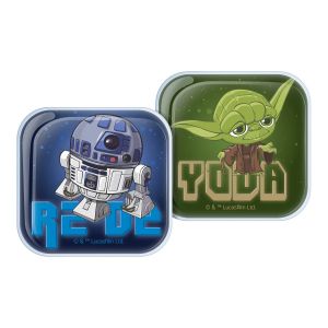 2 Soportes nano stick de gel para celular Star Wars™ modelo R2D2-Yoda