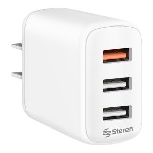 Cargador triple USB Quick Charge y USB estándar 30 W