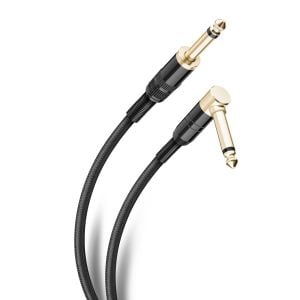 Cable plug a plug 6,3 mm de 3 m, tipo cordón con conector a 90° y strain relief