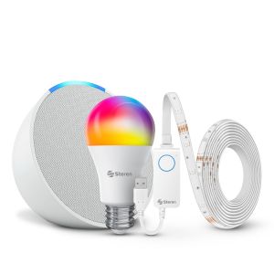Alexa ECHO POP más foco Wi-Fi y serie LED Wi-Fi (ECHO POP BL / SHOME-120 / SHOME-1282)