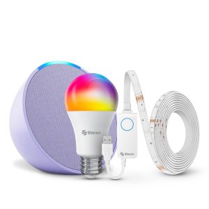 Alexa ECHO POP más foco Wi-Fi y serie LED Wi-Fi (ECHO POP LAV / SHOME-120 / SHOME-1282)