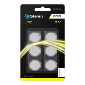6 pilas de litio tipo botón “CR2016”