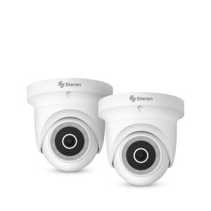 2 cámaras de seguridad Wi-Fi 3 Mpx robotizada para exterior, tipo domo