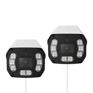 2 cámaras de seguridad Wi-Fi/PoE de 4 Mpx tipo bala fija, para exterior