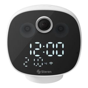 Cámara de seguridad Wi-Fi* 2 Mpx robotizada con reloj digital, para escritorio
