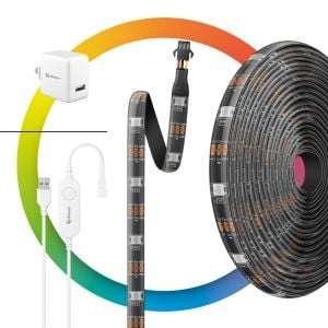 Tira LED digital (pixel) Wi-Fi* multicolor RGB de 5 m con controlador y eliminador