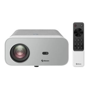Proyector multimedia Full HD de 300 ANSI lm con función espejo, ajuste automático de enfoque y trapecio y sistema óptico sellado, gris