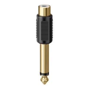 Adaptador de plug 6,3 mm a jack RCA, monoaural, dorado