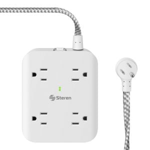 Tira multicontactos de 8 salidas con supresor de picos (310 J) y cargador USB C PD 20 W / 3 x USB 15 W