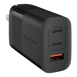 Cargador GaN USB Quick Charge y USB C Power Delivery 45 W