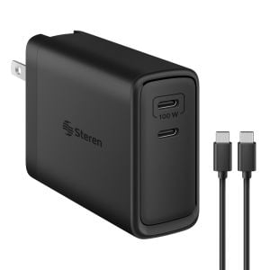 Cargador GaN USB C doble Power Delivery 100 W