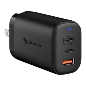 Cargador GaN USB Quick Charge y USB C Power Delivery 65 W