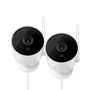 2 cámaras de seguridad Wi-Fi* 3 Mpx fija para exterior tipo bala