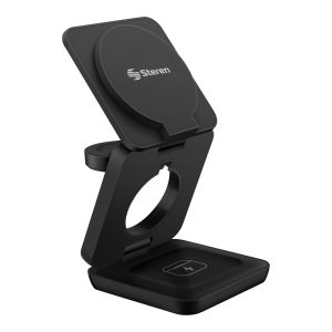 Cargador inalámbrico MagSafe* Qi 3 en 1 de hasta 15 W