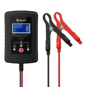 Cargador inteligente para baterías selladas de ácido plomo 6 Vcc / 12 Vcc, con caimanes y terminales Faston