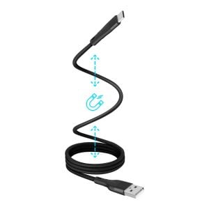 Cable USB a USB C magnético tipo cordón de 1 m 65 W