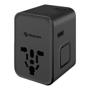 Adaptador universal de contactos para viaje con cargador GaN USB C PD 45 W / USB C 15 W / USB 12 W