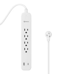 Multicontacto de 4 salidas verticales con supresor de picos (115 J) y cargador USB C / cargador USB