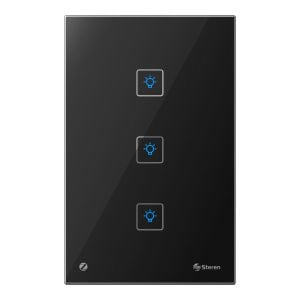 Apagador Zigbee* touch triple, negro