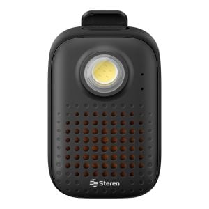 Mini bocina Bluetooth con linterna y clip