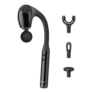 Masajeador ergonómico tipo gancho con cabezales intercambiables