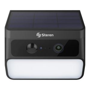 Cámara de seguridad Wi-Fi 6*, 4 Mpx con panel solar, para exterior, compatible con asistentes de voz