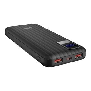 Power Bank de 10,000 mAh PD 20 W / QC 18 W con 1 salida USB C, 2 salidas USB y cables integrados USB C PD / Lightning