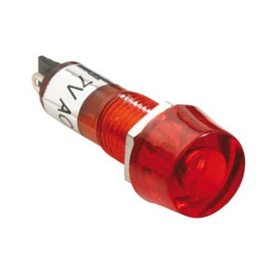 Foco Neon En Encapsulado Redondo Color Rojo De 117 Vc