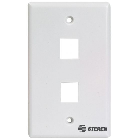Placa Para Registro De 2 Cavidades Para Jack Rj45 Cat