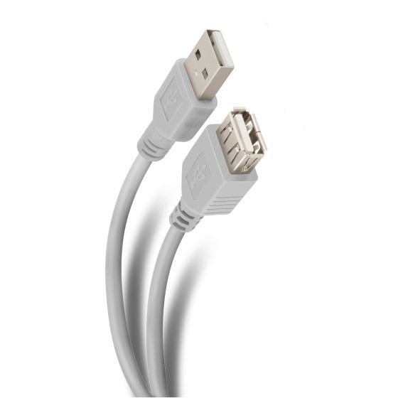 Extensión USB de 1,8 m con conectores niquelados. Stere