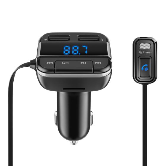 Transmisor FM Bluetooth con noise cancelling, cargador