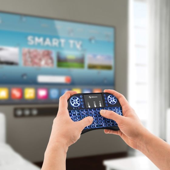 Mini Teclado Inalambrico Touchpad Iluminado Smart Tv Box Pc