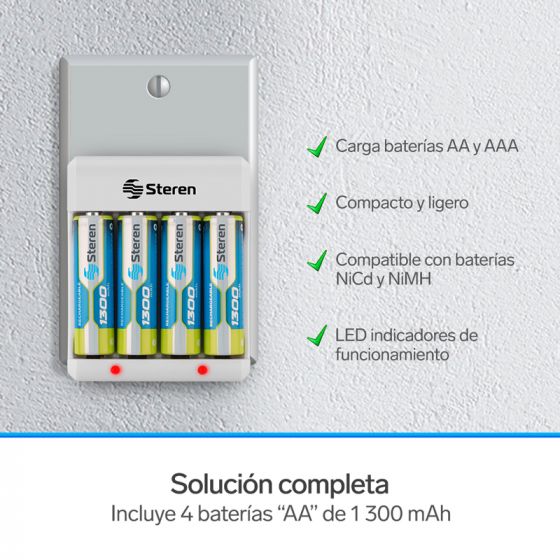 Pilas recargables AAA, paquete de 8 baterías triple A de litio de 1100 mAh,  baterías de litio AAA recargables con cargador, 1 hora de carga completa