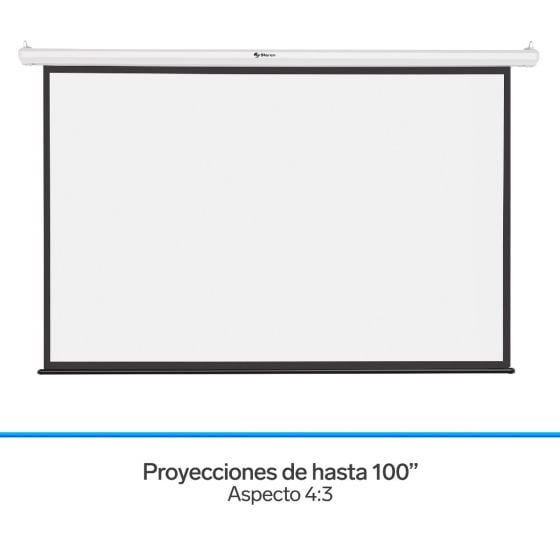 Pantalla Proyector Portátil H100 100'' HD 16:9 Blanco Dacron 100