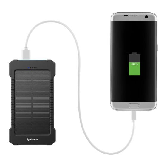 Foco Luz Solar Recargable Portátil Con Cargador Para Celular