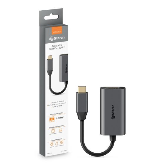 Adaptador USB C a HDMI Adaptador 4K HDMI a USB C, 60 Hz, aluminio