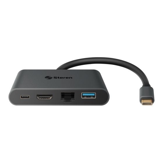 Adaptador Steren USB-C a HDMI / USB 3.0 / USB-C / Ethernet RJ45