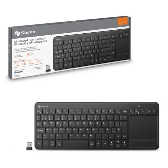 Mini teclado Bluetooth* / RF con touchpad, multiequipo