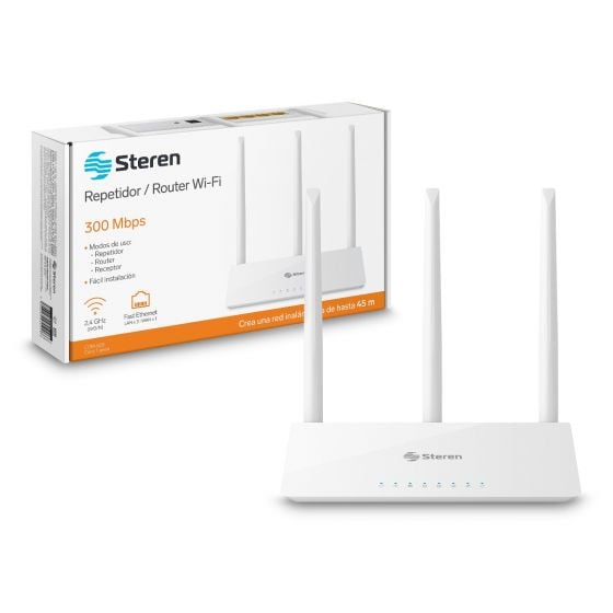 Repetidor / Router Wi-Fi 300 Mbps 2,4 GHz, hasta 30 m d