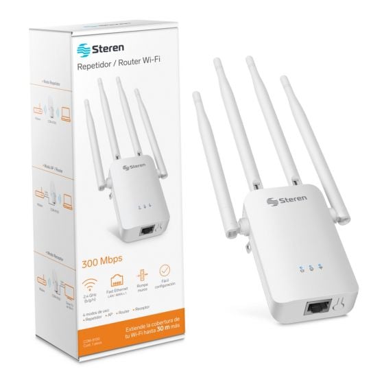 Repetidor / Router Wi-Fi 300 Mbps 2,4 GHz, hasta 30 m d