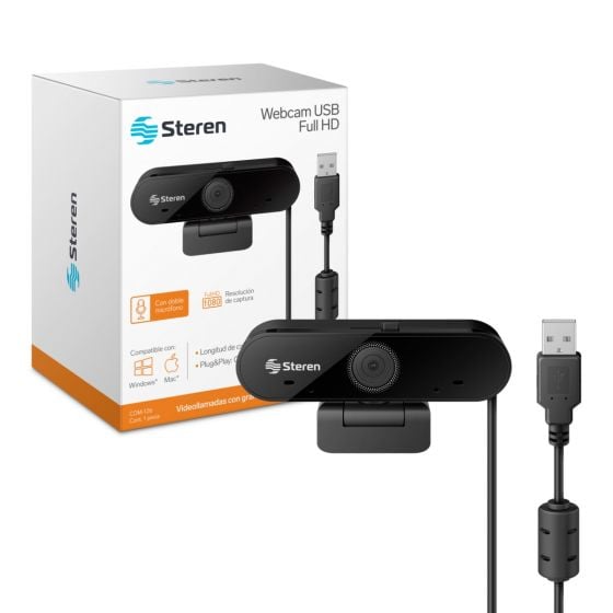 Webcam USB Full HD con doble micrófono Steren Tienda en
