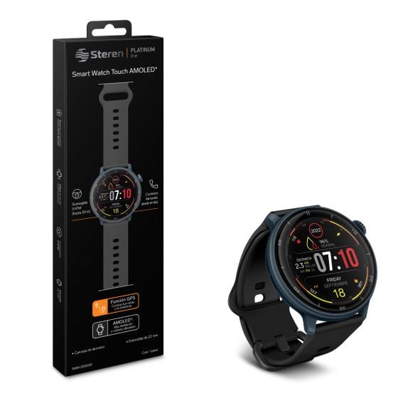 Smart Watch Bluetooth Touch AMOLED con funcion GPS 1.4 3 ATM 22 mm