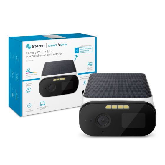 Cámara de seguridad Wi-Fi Mpx fija con panel solar, p